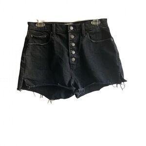 Abercrombie & Fitch Mom Shorts High Rise Size 6 28 Curve Love Jeans Frayed Denim
